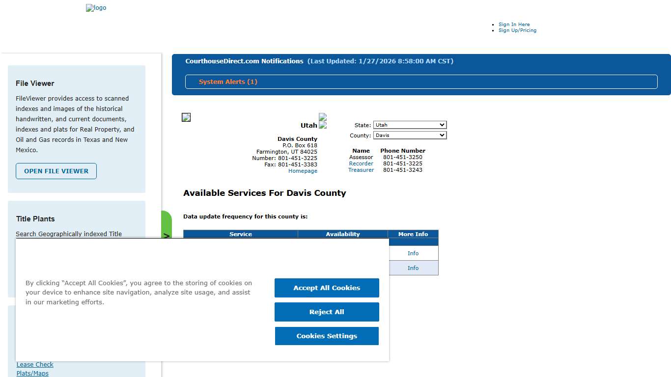 Search Davis County Public Property Records Online CourthouseDirect.com